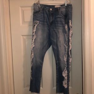 Ripped boyfriend jeans